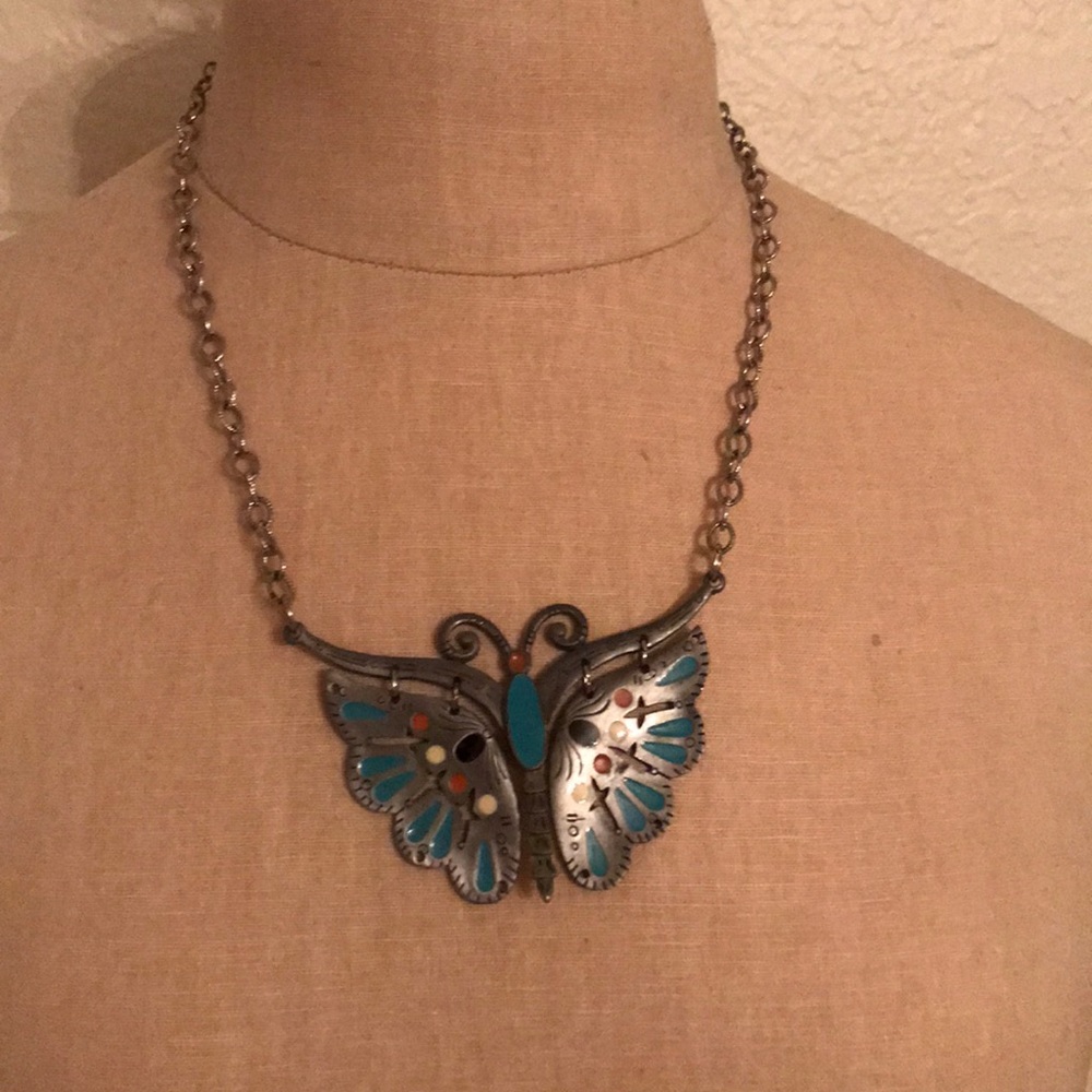 Celebrity Boho Vintage Butterfly Pendant Necklace